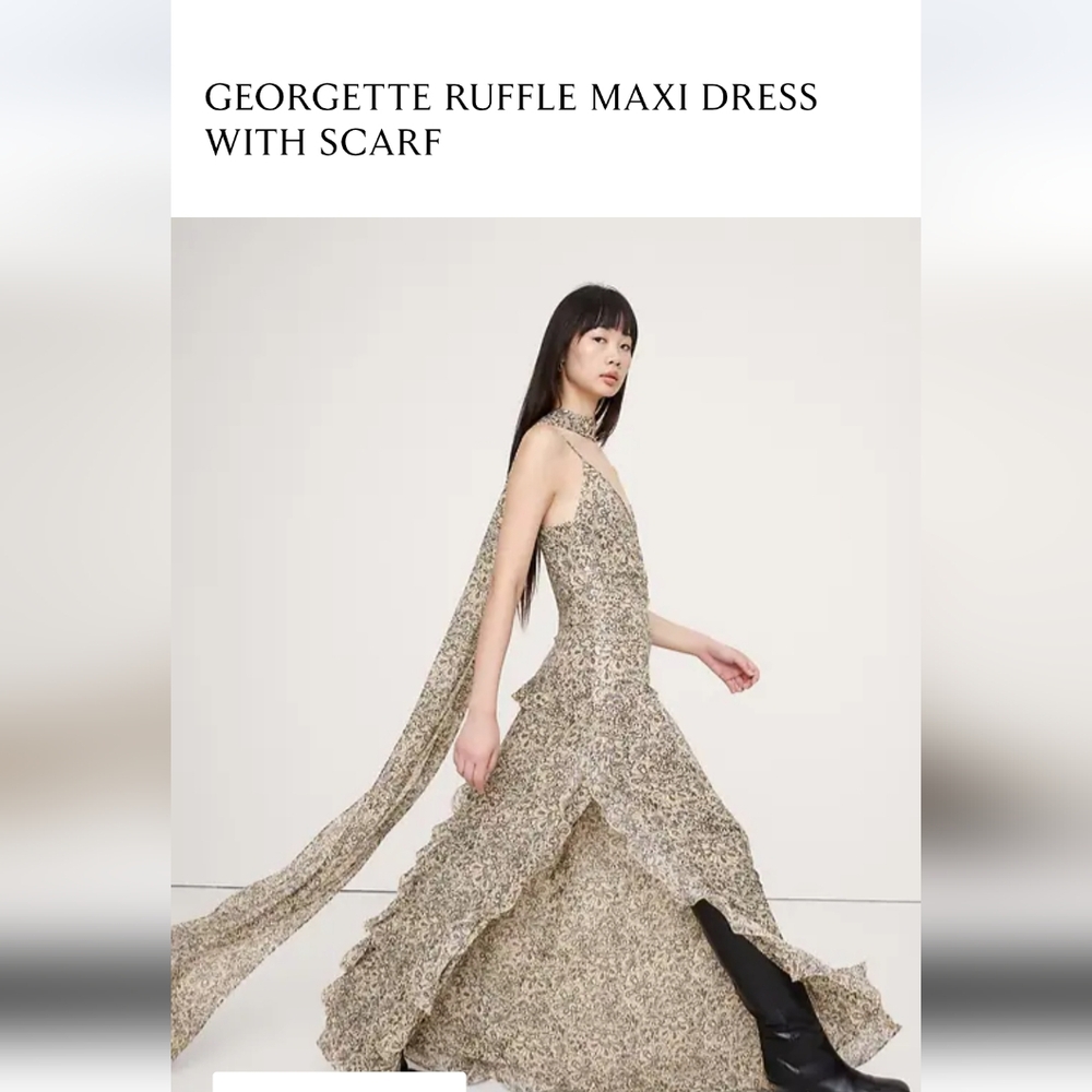 Banana Republic Georgette Maxi Dress With Scarf